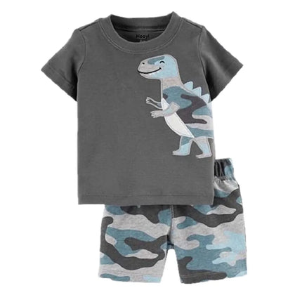 Baby Boy Camouflage Dinosaur 2pc Pajama Sleepwear Set