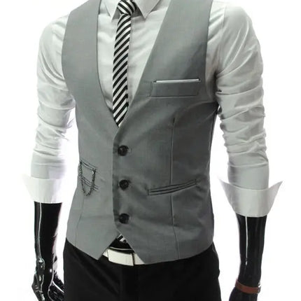 Men Business Casual 2024 Blue Black White Waistcoat