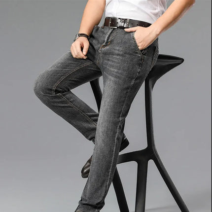 Men Blue-Grey Classic Denim Jeans