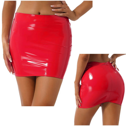 Women Clubwear Solid Color Leather Mini Skirt Party Wear - Women Clubwear - Iefiel Mad Fly Essentials