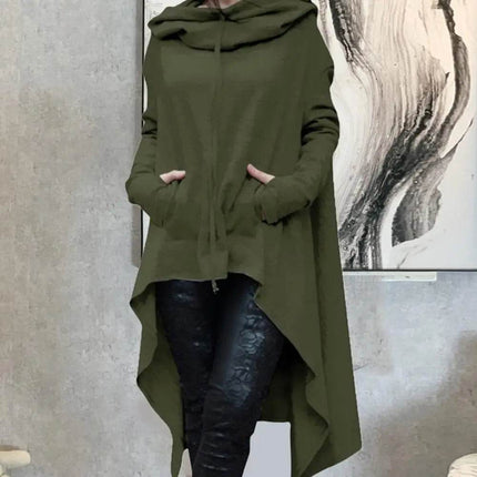 Women Fashion Irregular Hem Long Hoodies - Mad Fly Essentials