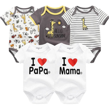 Aynigiell Infant Boys Cartoon 5pk Baby Rompers - Mad Fly Essentials