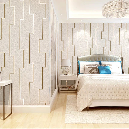 Modern Minimalist 3D Beige Non-Woven Silk Living Area Wallpaper