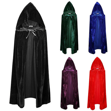 Women Medieval Velvet Witch Wicca Vampire Costume Cloak