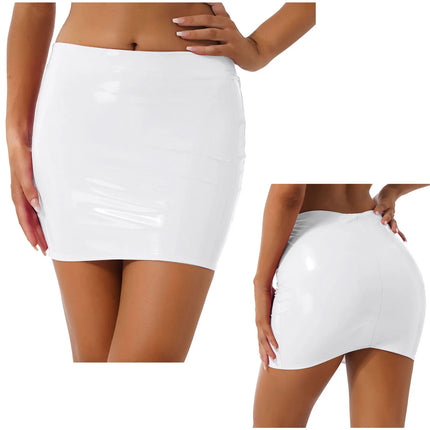 Women Clubwear Solid Color Leather Mini Skirt Party Wear - Women Clubwear - Iefiel Mad Fly Essentials