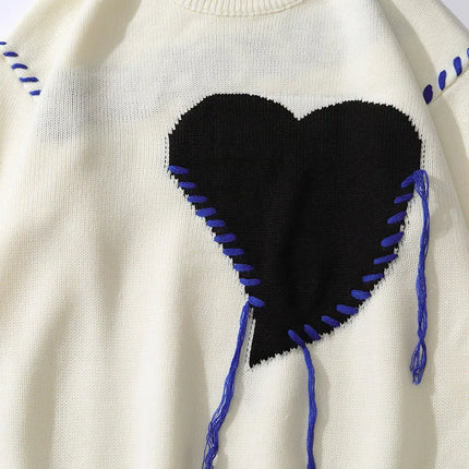 Women Retro Heart Gothic Pullover Sweater