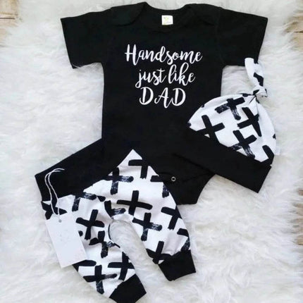 Baby Boy Handsome Dad 3pc Clothing Set - Mad Fly Essentials