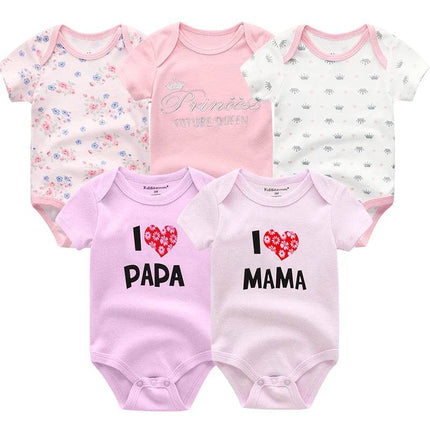 Aynigiell Infant Boys Cartoon 5pk Baby Rompers - Mad Fly Essentials