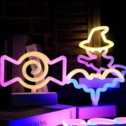 Halloween Decoration Witch Hat Neon Party Lights - Lighting & Bulbs Mad Fly Essentials