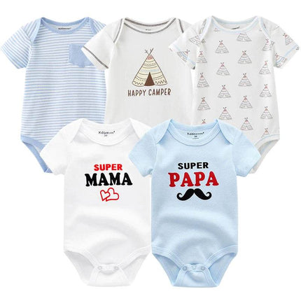 Aynigiell Infant Boys Cartoon 5pk Baby Rompers - Mad Fly Essentials