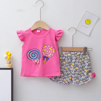 Baby Girl Sleeveless Fashion 2pc Lollipop Tracksuit