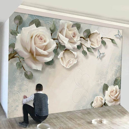 Custom 3D Modern Minimalist Floral European Mural Wallpaper - Mad Fly Essentials