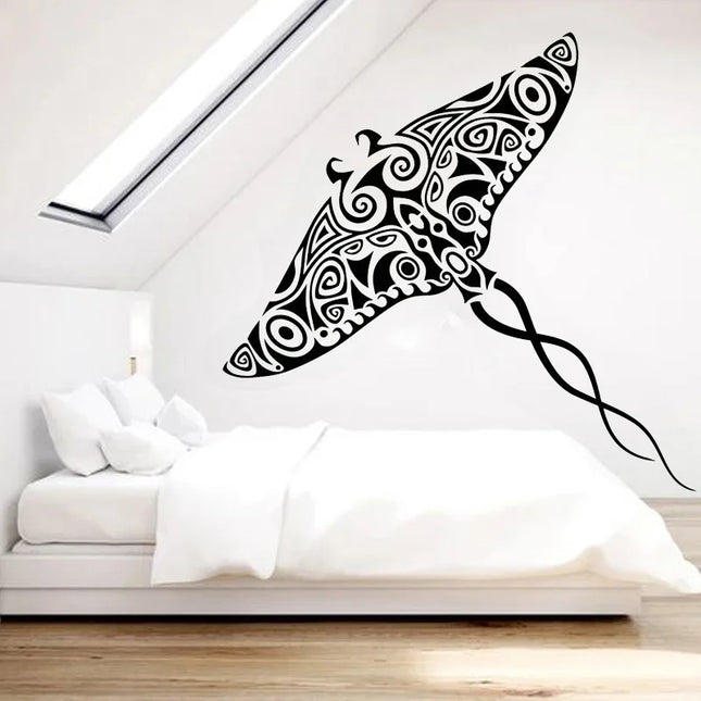 3D Wall Sticker Vinyl Sting Ray Wall Mural - 3D Wall Sticker - Three Ratels - Mad Fly Essentials