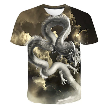 Men Summer 3D Dragon Casual Shirts