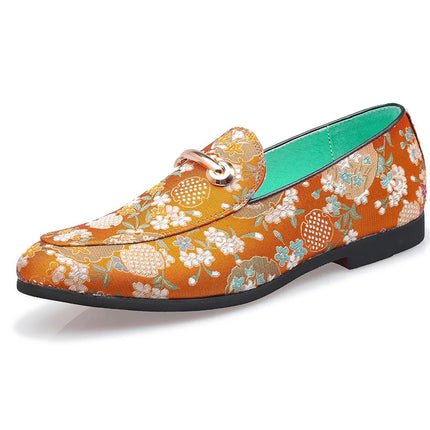 Men Casual Embroidery 6-12.5 size Floral Loafers