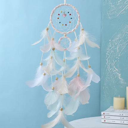 Dream Catcher LED Handmade Feather Braided Wall Chime