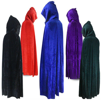 Women Medieval Velvet Witch Wicca Vampire Costume Cloak