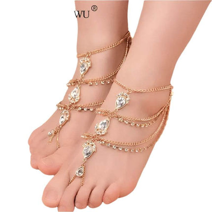 Women Belly Dancing Sequin Ankle Bracelet - Mad Fly Essentials