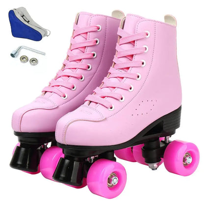 Women 7 Color Leather Rolling Skates
