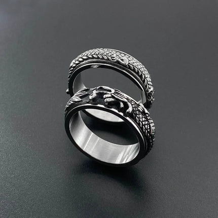 Men Viking Nordic Mythology Dragon Stainless Ring