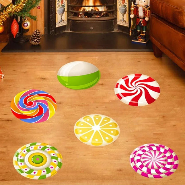 Christmas Living Area Bedroom Candy Floor Stickers