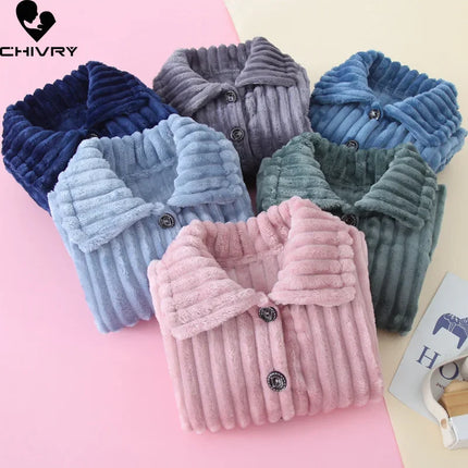 Baby Girl Solid Soft Flannel Pajama Winter Sleepwear Set