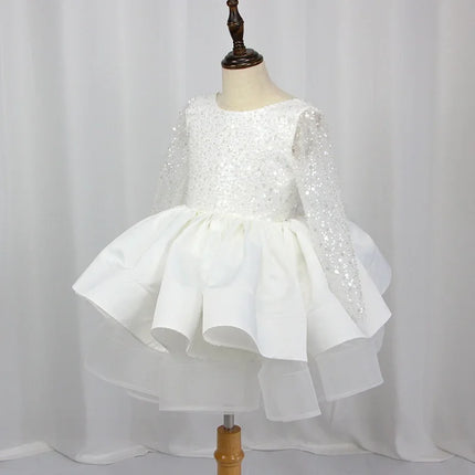 Party Dress Girls Blue White Wedding Dress - Party Dress - Miqiaikids - Mad Fly Essentials
