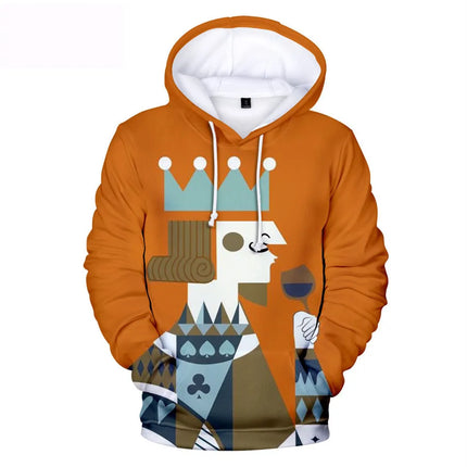 Hoodies KING QUEEN Jacket Matching Couple Poker 3D Pullover