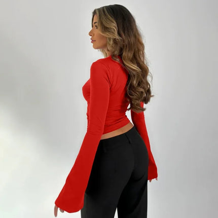 Women Blouse Fantoye Vintage Lace V Long Top - Women Blouse - Imily Bela - Mad Fly Essentials