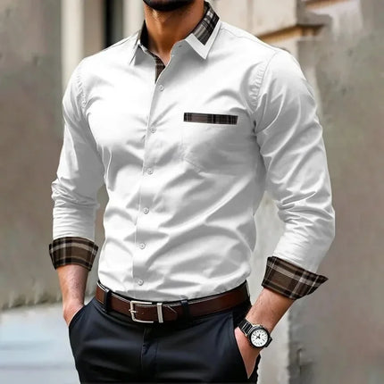 Business Casual Shirt BC Men Fashion Solid Long Sleeve Shirt - Business Casual Shirt - BC - Mad Fly Essentials