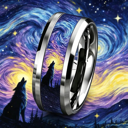 Ring Men Stainless Steel Purple Eastern Dragon Ring - Ring - Cibo - Mad Fly Essentials