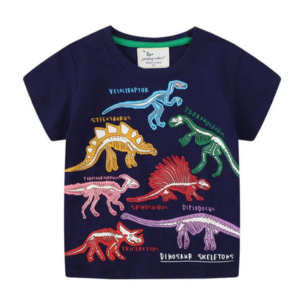 Boys Summer Fashion Luminous Dinosaur Tops
