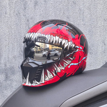 Motorcycle Helmet Double Visor 3D Dragon Helmet - Motorcycle Helmet - LVS - Mad Fly Essentials