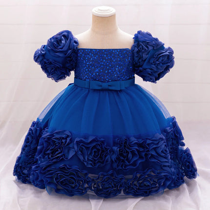 Party Dress Baby Girl Flower Baptism Tutu Birthday Dress - Party Dress - Emmababy - Mad Fly Essentials