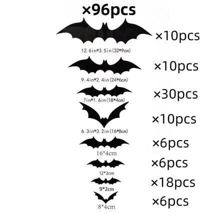 Home Decor 120pc 3D Bat Halloween Decoration Stickers - Home Decor - Sproutfox - Mad Fly Essentials