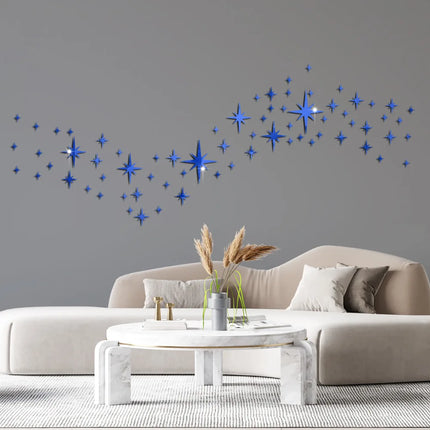 Home Decor 82PCS Star Mosaic Mirror Sticker Wall Decals - Home Decor - Zooyoo - Mad Fly Essentials