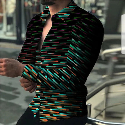 Men Business Casual Long 3D Waved Shirts