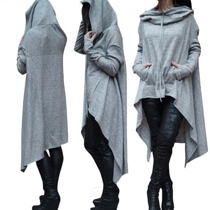 Hoodies Women Fashion Irregular Hem Long Pullover - Hoodies - Adogirl - Mad Fly Essentials