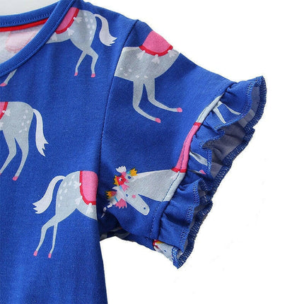 Baby Girls 2-12yo Dinosaur Rainbow Dress - Kids Shop Mad Fly Essentials
