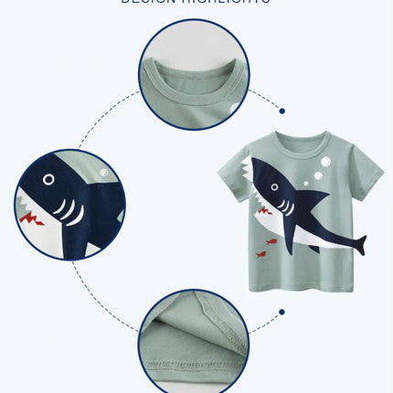 Shirt Boys 1-12T Cartoon Shark Animal Tee - Shirt - 27kids - Mad Fly Essentials