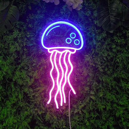 Jellyfish LED Neon Night Sign Wall Art Lamp - Lighting & Bulbs Mad Fly Essentials
