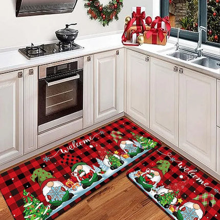Home Christmas Season Gnome Kitchen Mat