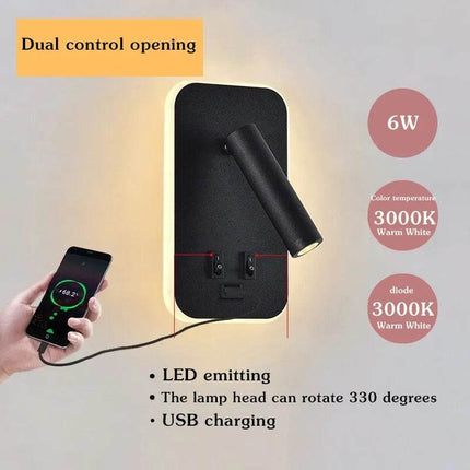 6W Minimalist USB Rectangular Wall Lamp - Mad Fly Essentials