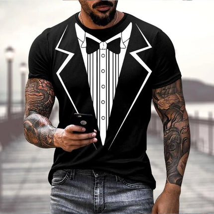 Shirt Men Fashion 3D Short Suit Graphic Tee - Shirt - Gothica - Mad Fly Essentials