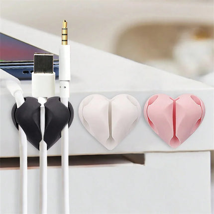 Home Electronics 2pc Heart Shaped Mini Cable Organizer - Home Electronics - Harko - Mad Fly Essentials