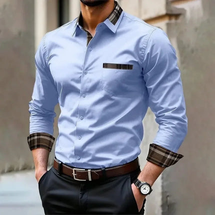 Business Casual Shirt BC Men Fashion Solid Long Sleeve Shirt - Business Casual Shirt - BC - Mad Fly Essentials