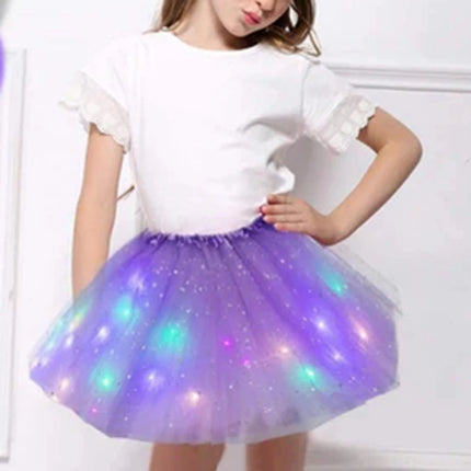 Girls Luminous LED Fluffy Dance Costume Skirt