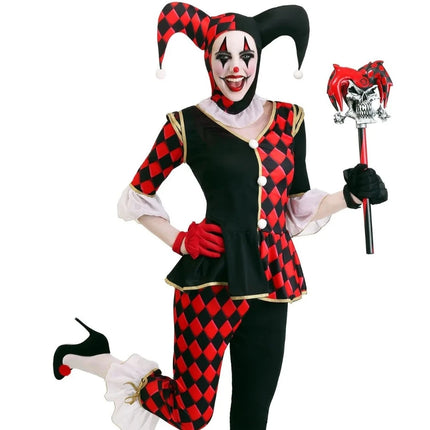 Women Joker Medieval Circus Clown Halloween Costumes