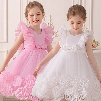 Baby Girl Flower Baptism Party Dress - Mad Fly Essentials