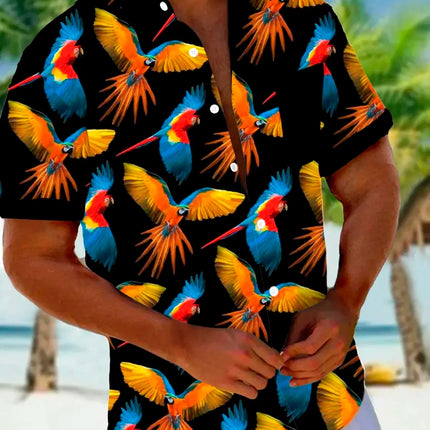 Shirt Men Flamingo Parrot 3D Animal Shirt - Shirt - Orchid - Mad Fly Essentials